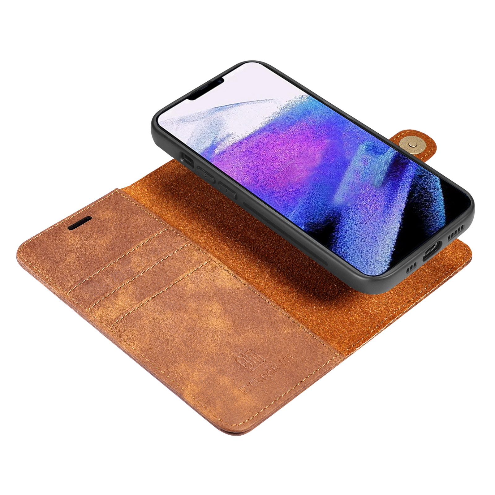 Handytasche Magnetische iPhone 13 Pro Cognac