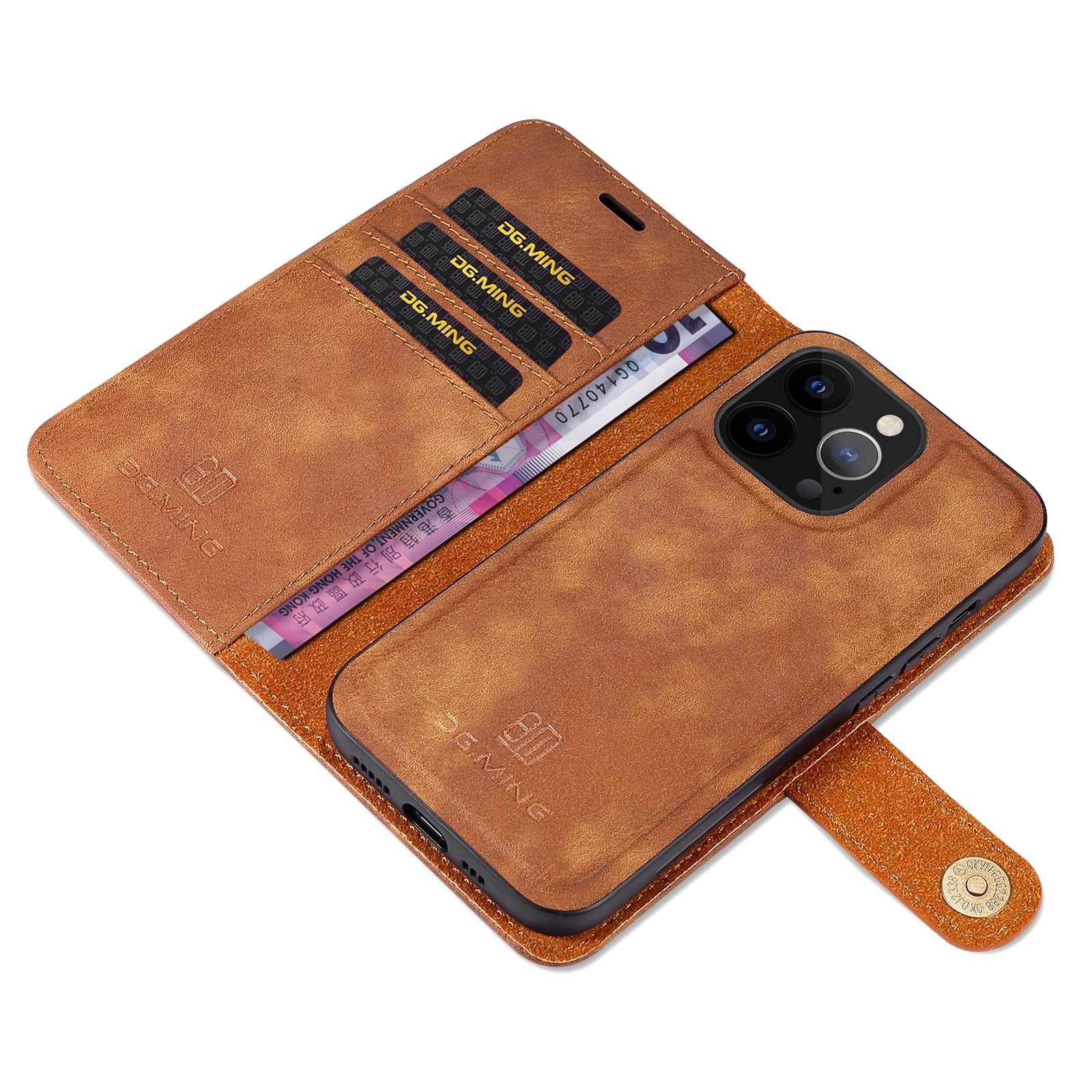 Handytasche Magnetische iPhone 13 Pro Max Cognac