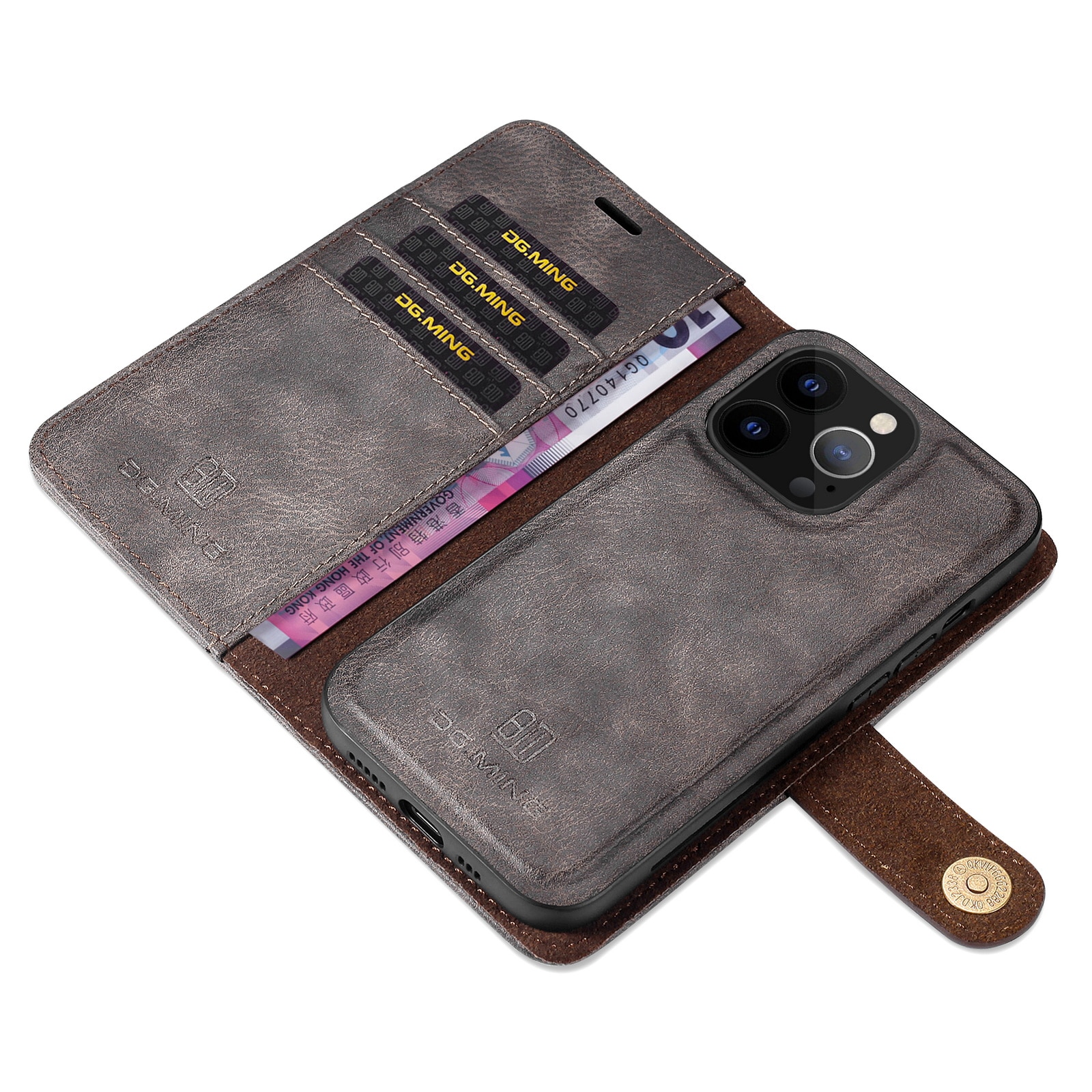 Handytasche Magnetische iPhone 13 Pro Max Brown