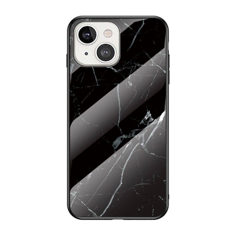 iPhone 13 Hülle aus gehärtetem Glas Black Marble