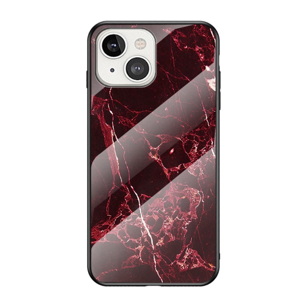 iPhone 13 Hülle aus gehärtetem Glas Red Marble
