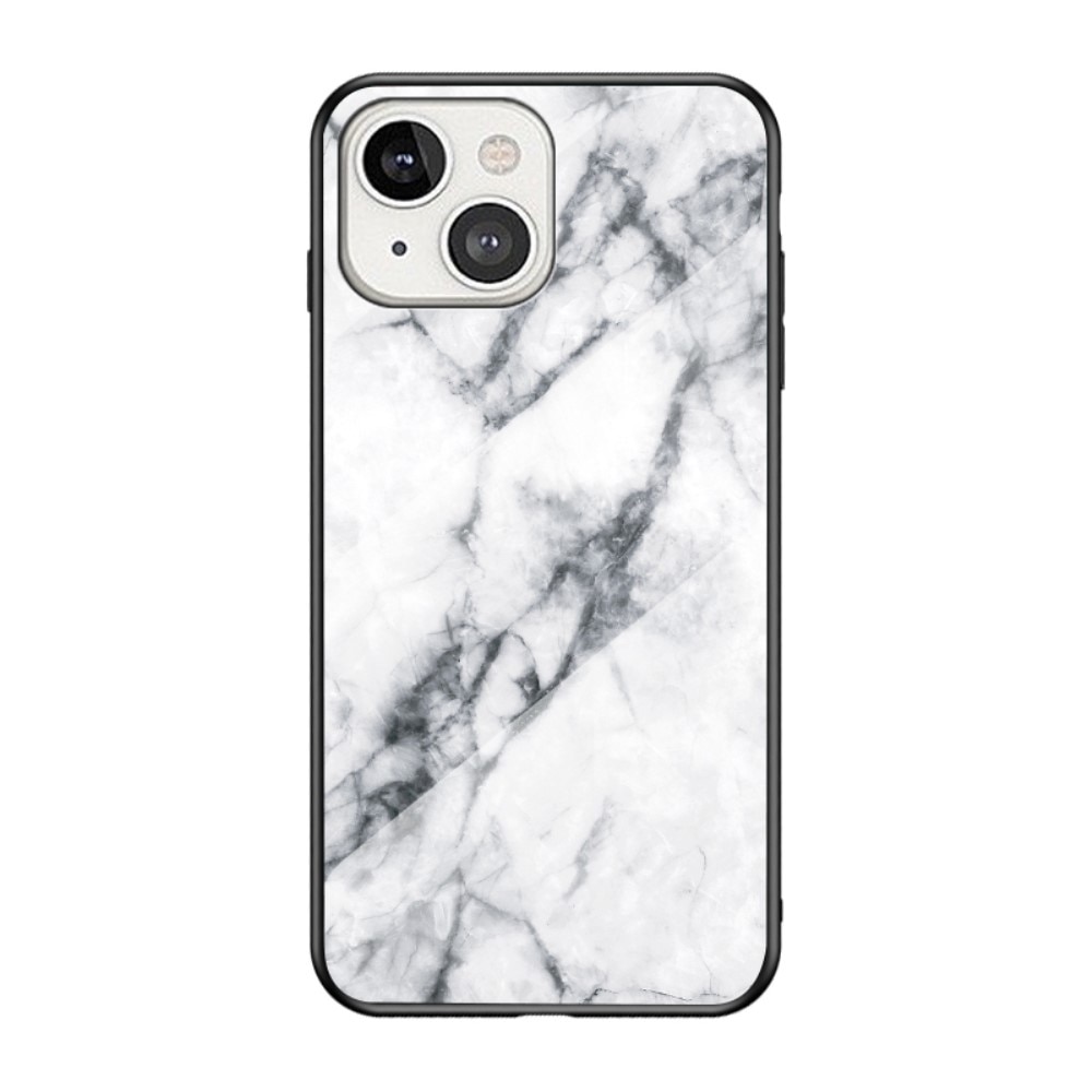 iPhone 13 Hülle Gehärtetem Glas White Marble