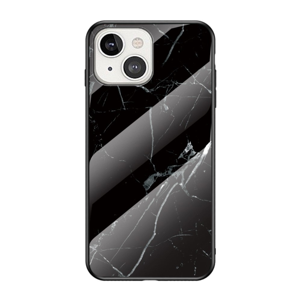 iPhone 13 Mini Hülle Gehärtetem Glas Black Marble
