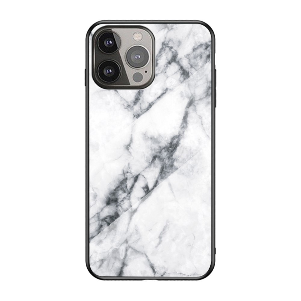 iPhone 13 Pro Hülle aus gehärtetem Glas White Marble