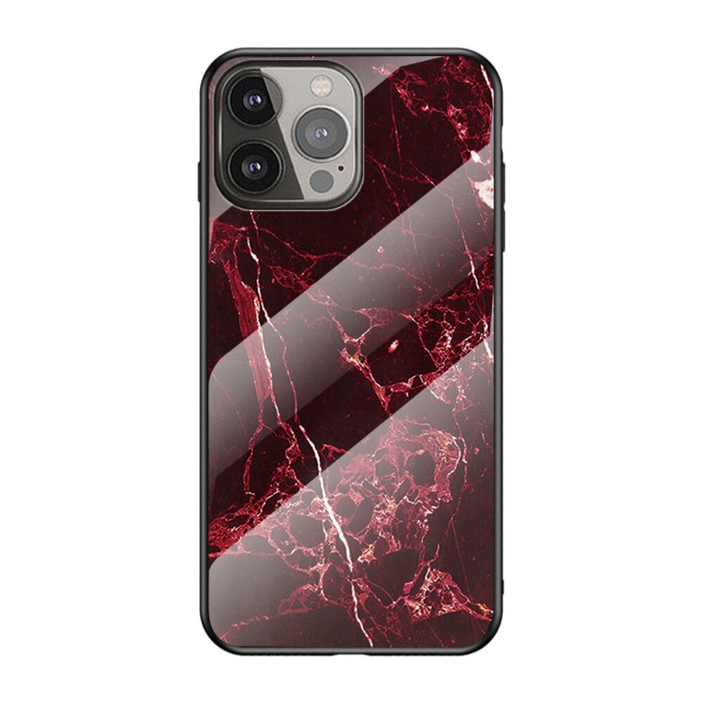 iPhone 13 Pro Hülle aus gehärtetem Glas Red Marble
