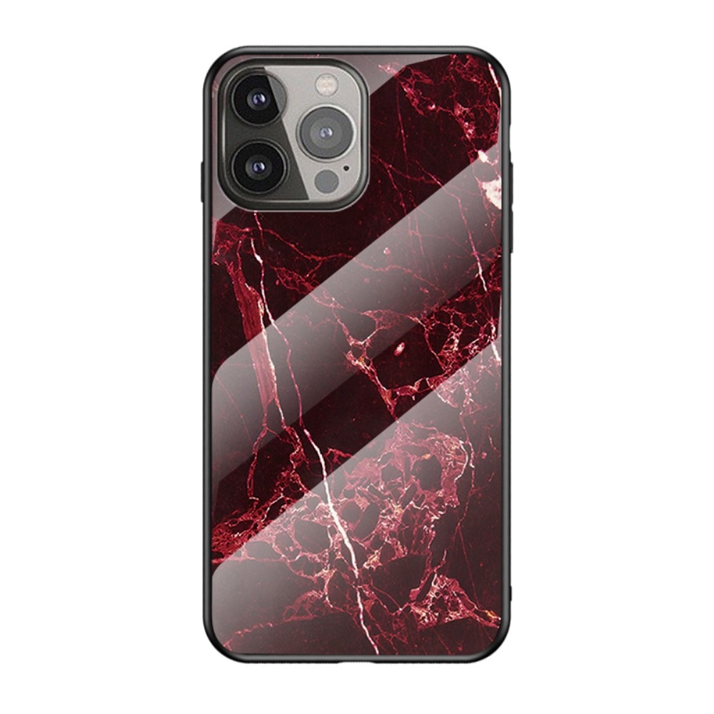 iPhone 13 Pro Max Hülle aus gehärtetem Glas Red Marble