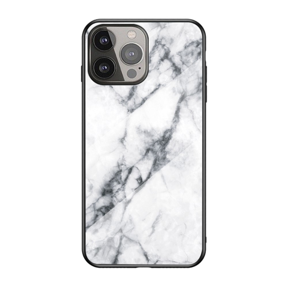 iPhone 13 Pro Max Hülle aus gehärtetem Glas White Marble
