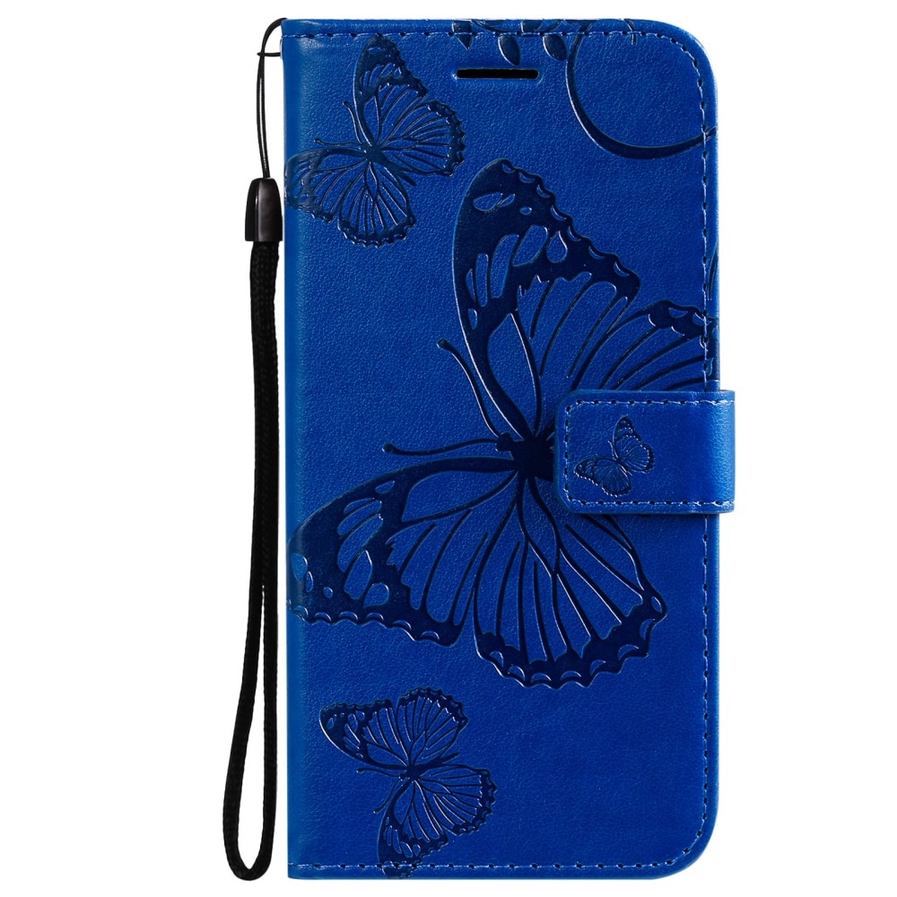 iPhone 13 Handyhülle mit Schmetterlingsmuster, blau