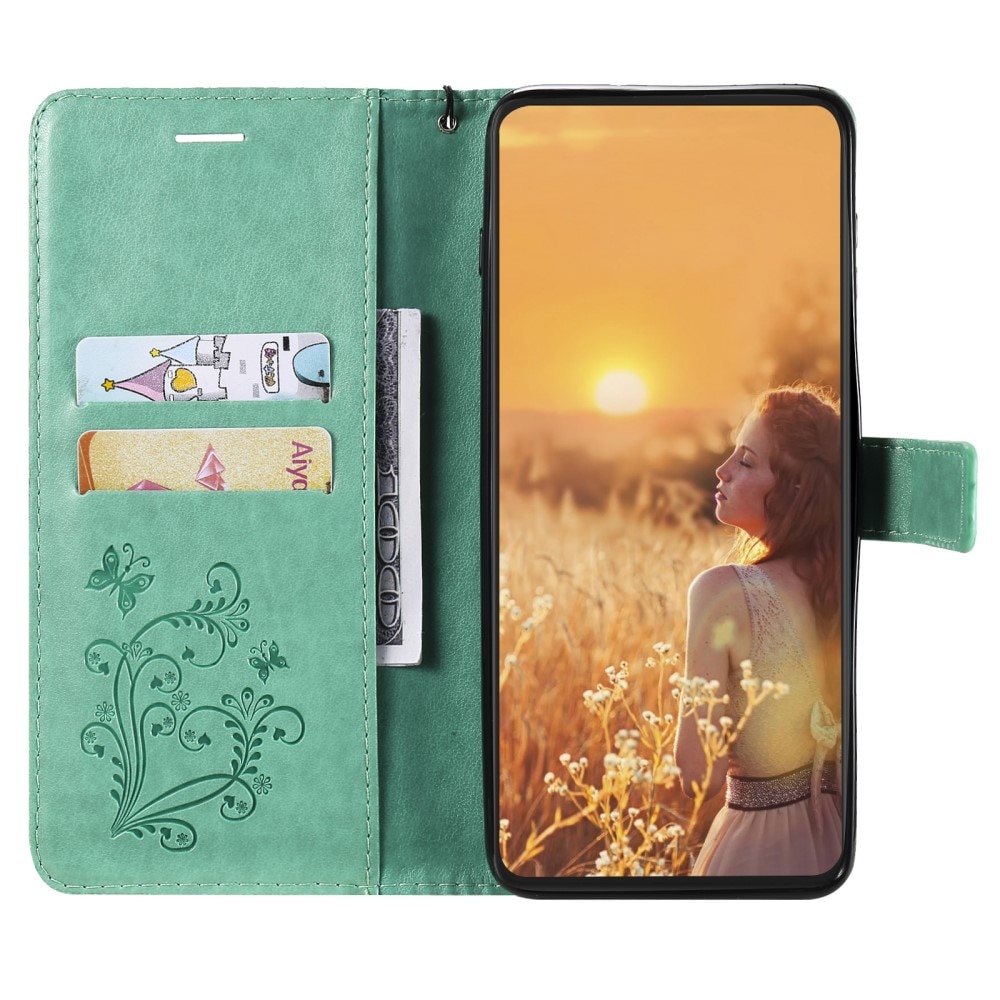 iPhone 13 Mini Handyhülle mit Schmetterlingsmuster, grün