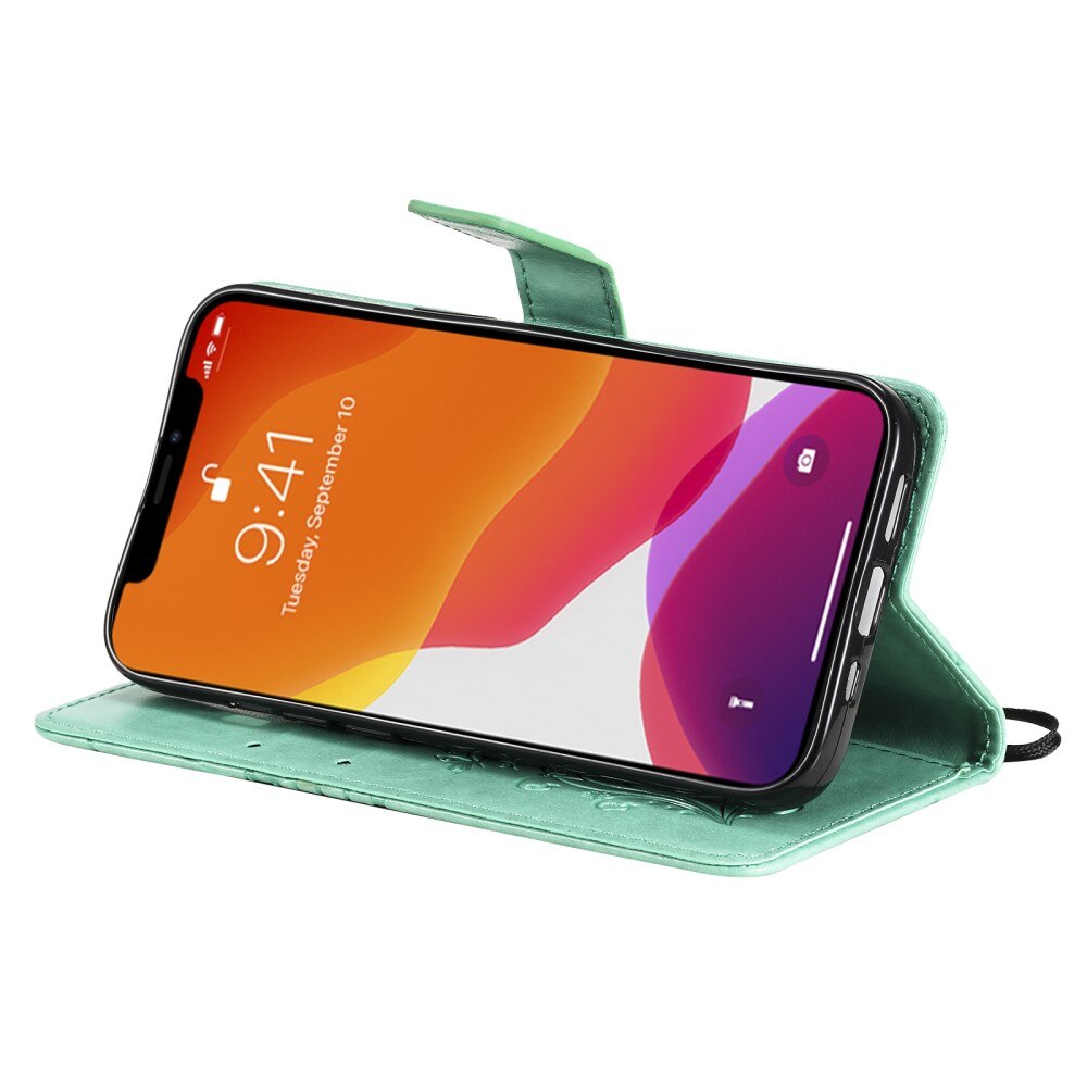 Apple iPhone 13 Mini Handyhülle mit Schmetterlingsmuster, Grün