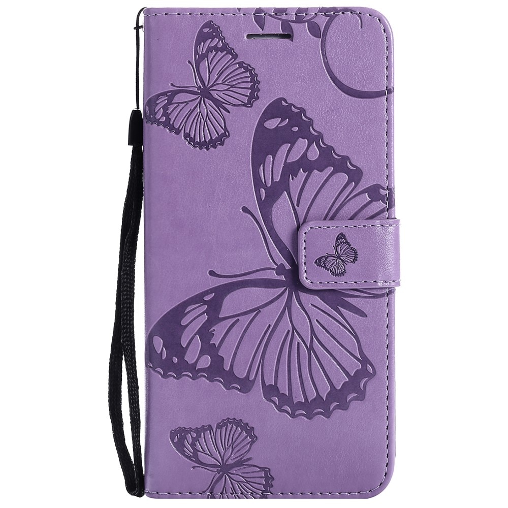 iPhone 13 Mini Handyhülle mit Schmetterlingsmuster, lila