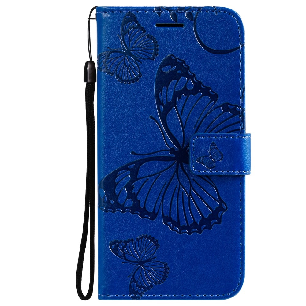 iPhone 13 Mini Handyhülle mit Schmetterlingsmuster, blau