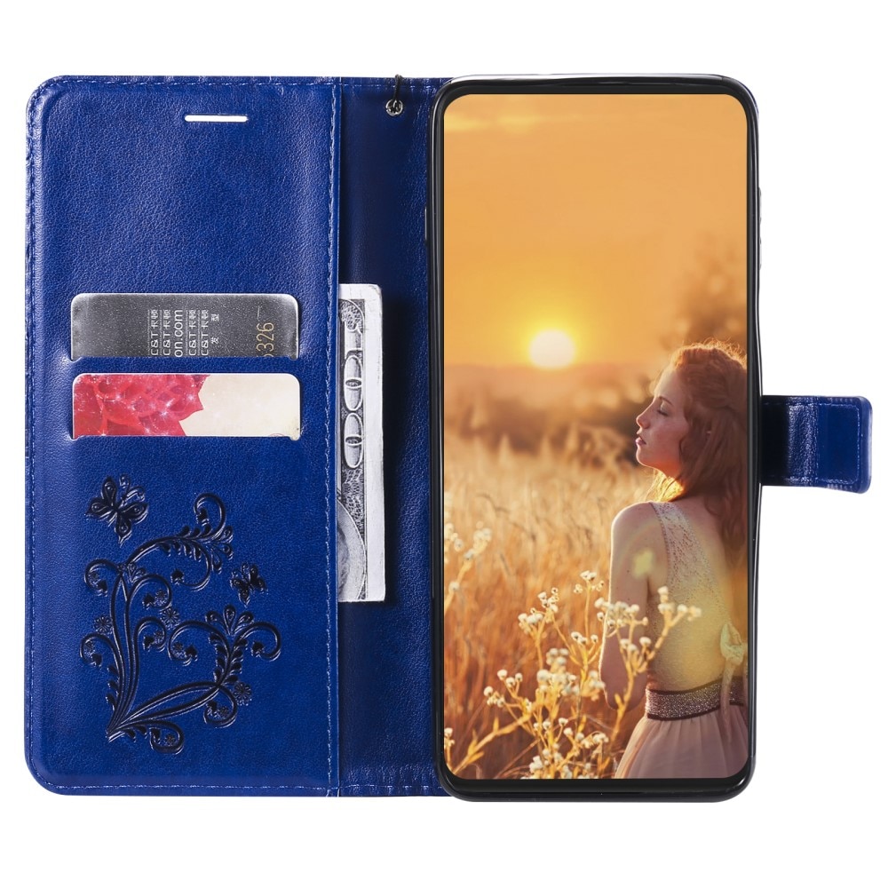 iPhone 13 Mini Handyhülle mit Schmetterlingsmuster, blau