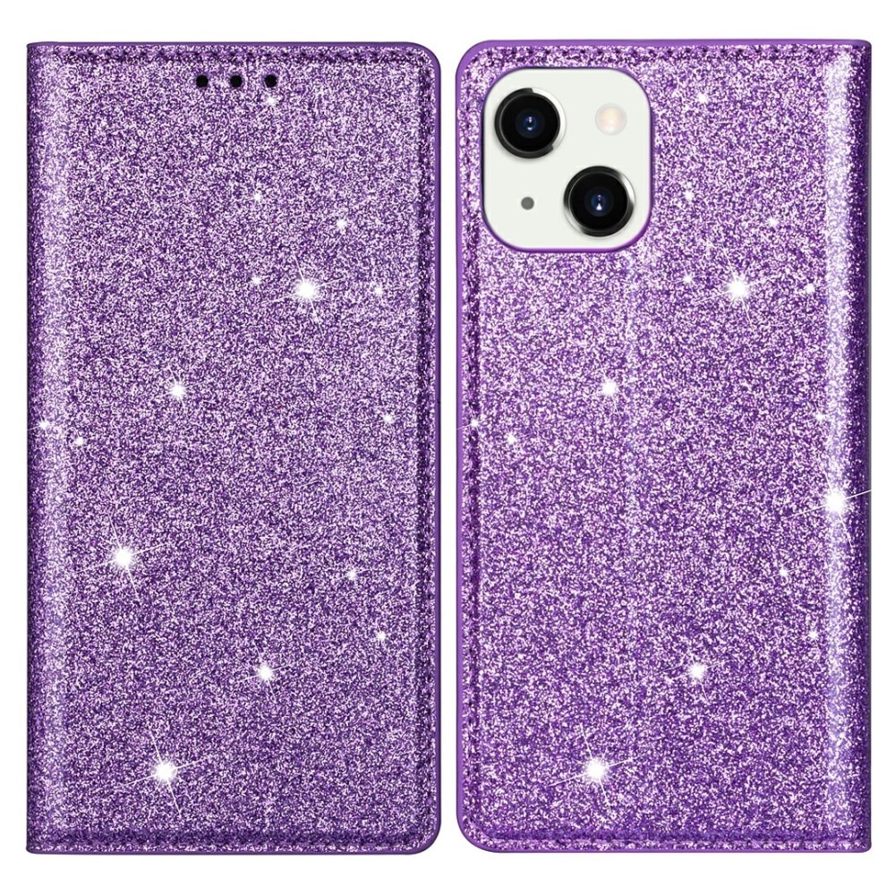 iPhone 13 Glitzernde Handytasche Lila