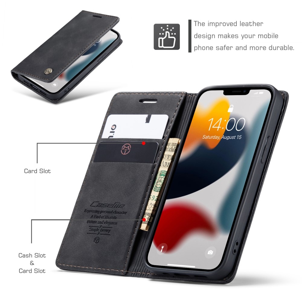 Slim Portemonnaie-Hülle iPhone 13 Mini Schwarz