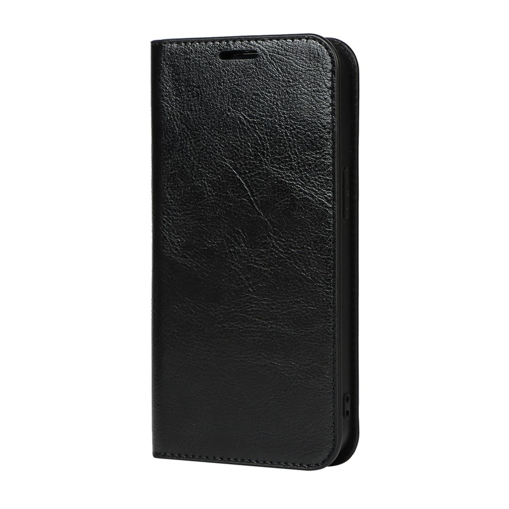 iPhone 13 Pro Handytasche aus Echtem Leder schwarz