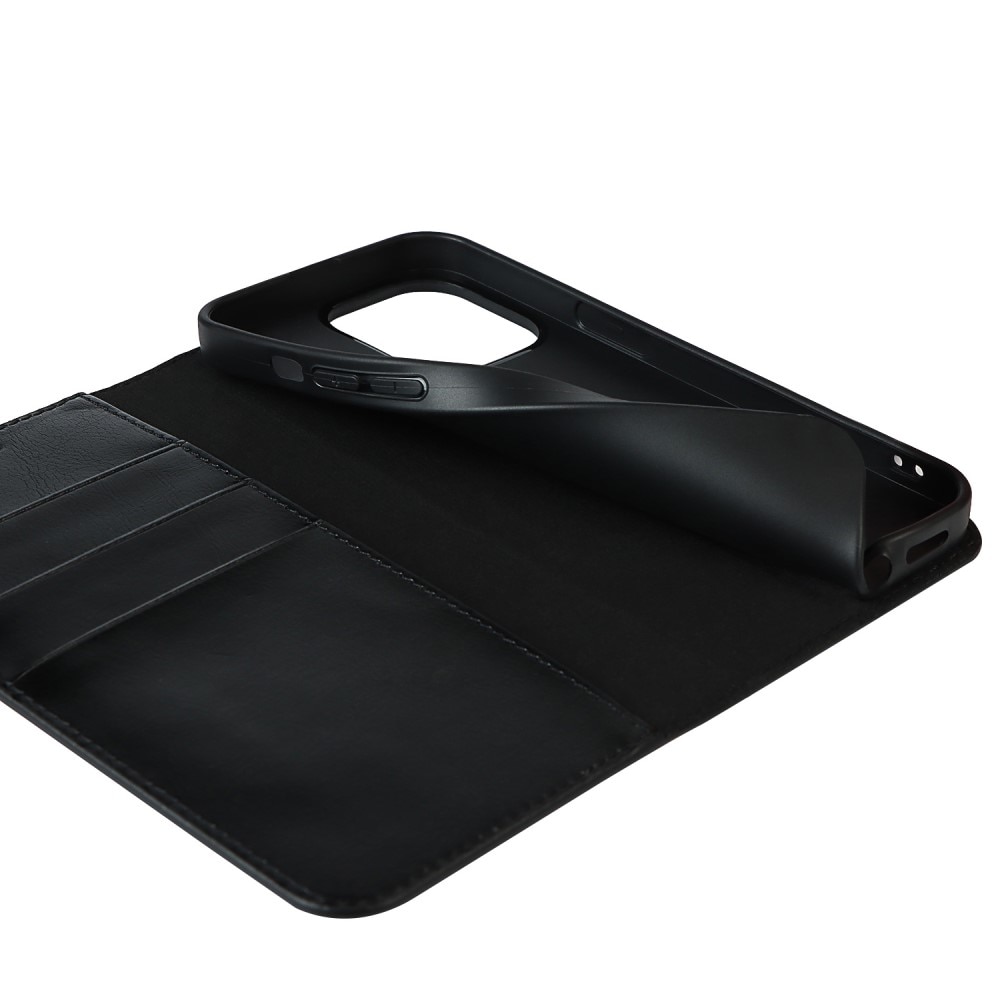 iPhone 12/12 Pro Handytasche aus Echtem Leder schwarz