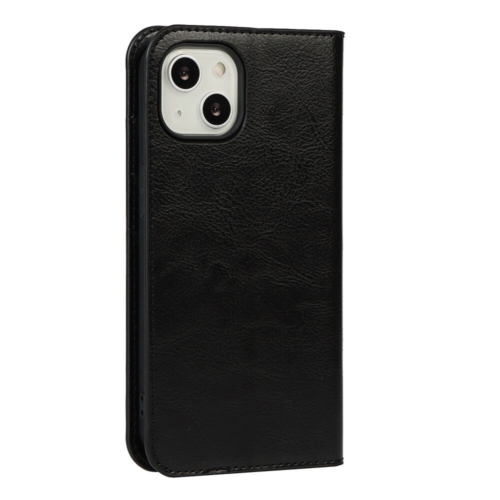 iPhone 13 Handytasche aus Echtem Leder schwarz