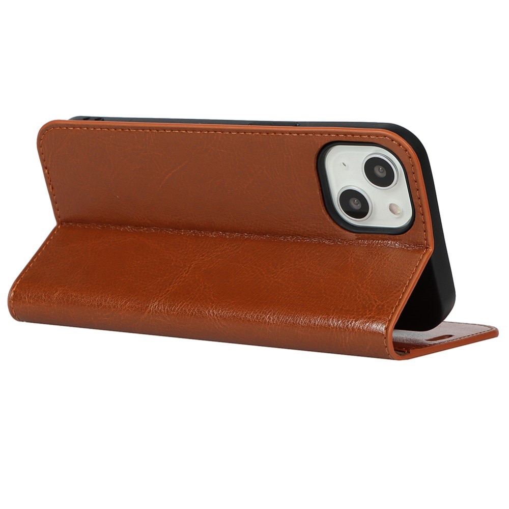 iPhone 13 Handytasche aus Echtem Leder braun