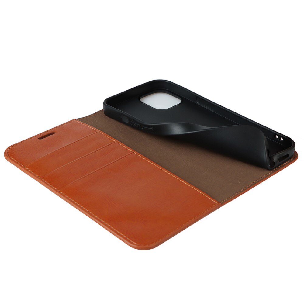 iPhone 13 Handytasche aus Echtem Leder braun