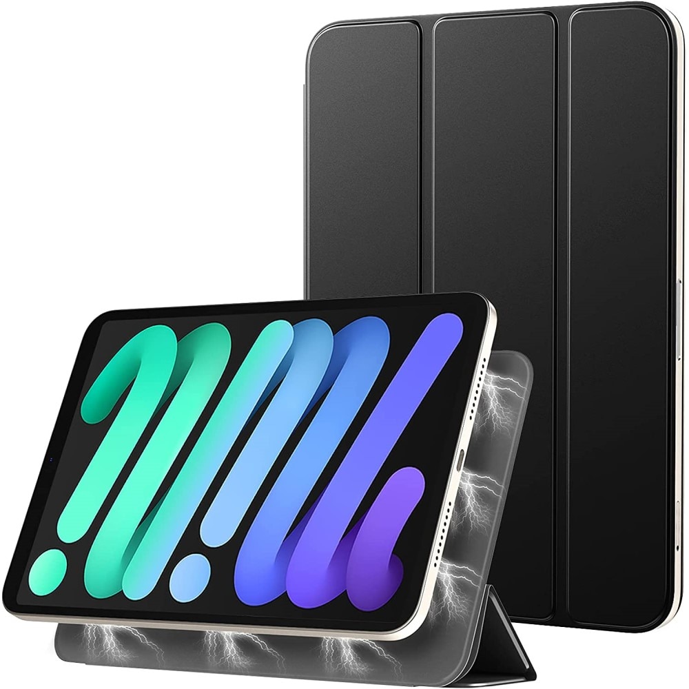 iPad Mini 6 2021 Magnetische Tri-Fold Hülle Schwarz