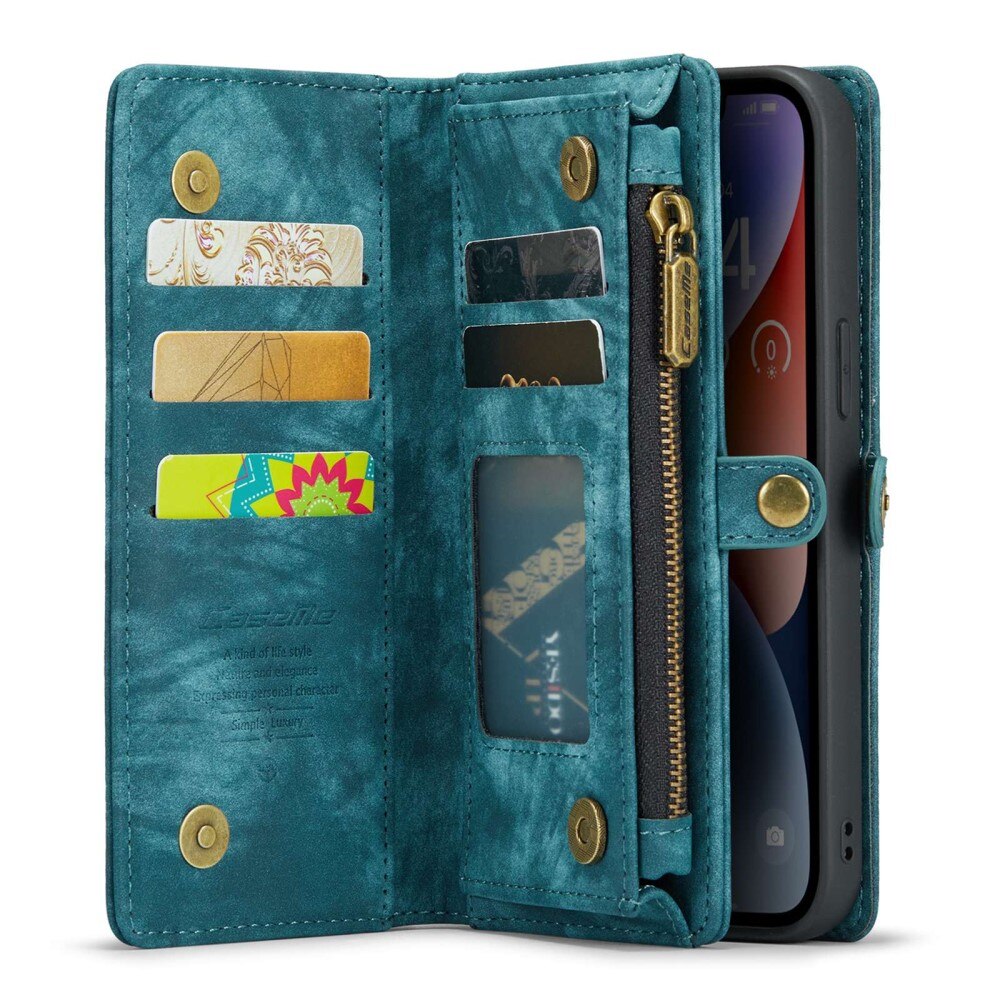 Multi-slot Portemonnaie-Hülle iPhone 13 Mini Blau