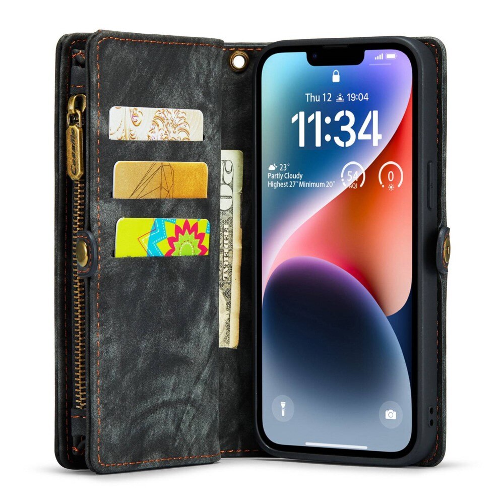 Multi-slot Portemonnaie-Hülle iPhone 13 Mini Grau