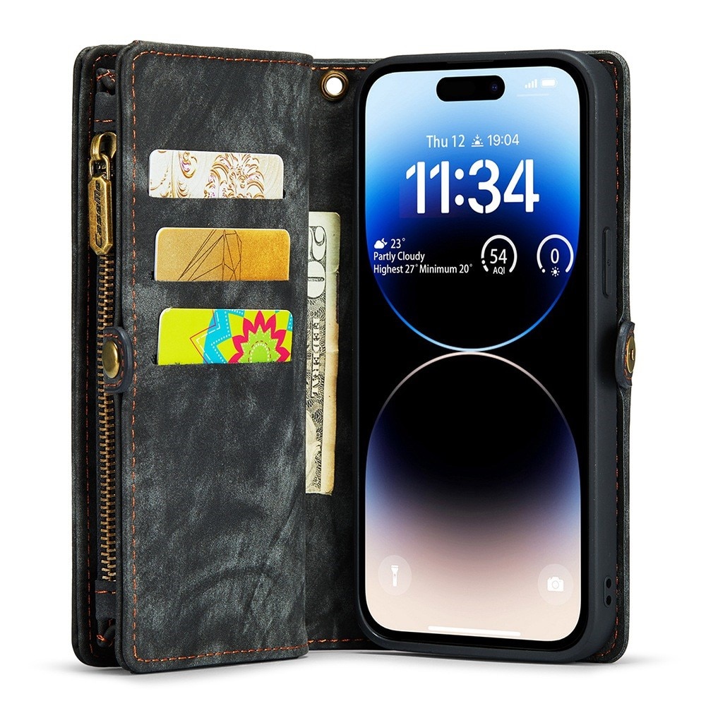 Multi-slot Portemonnaie-Hülle iPhone 13 Pro Grau