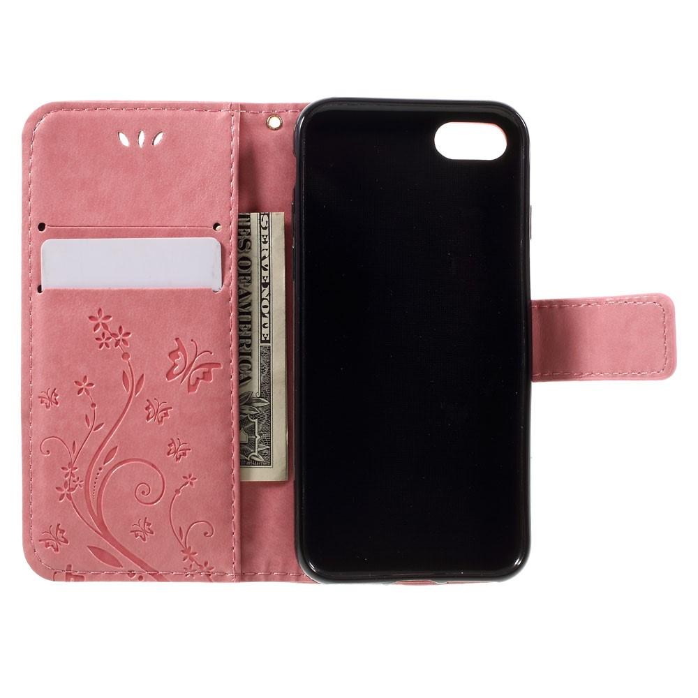 iPhone 7/8/SE Handyhülle mit Schmetterlingsmuster, rosa