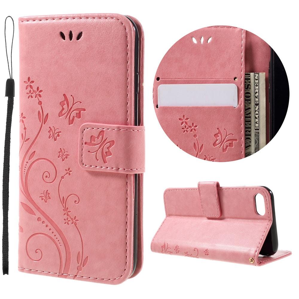 iPhone 7/8/SE Handyhülle mit Schmetterlingsmuster, rosa