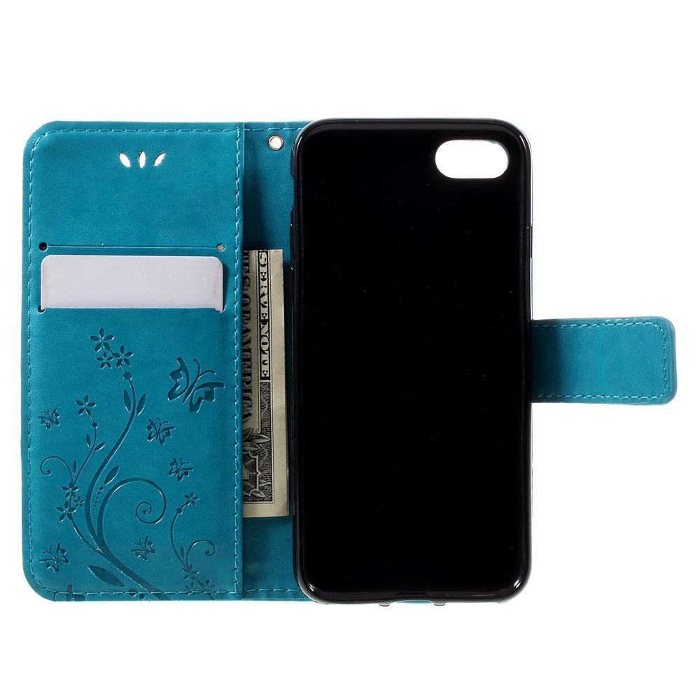 iPhone 7/8/SE Handyhülle mit Schmetterlingsmuster, blau