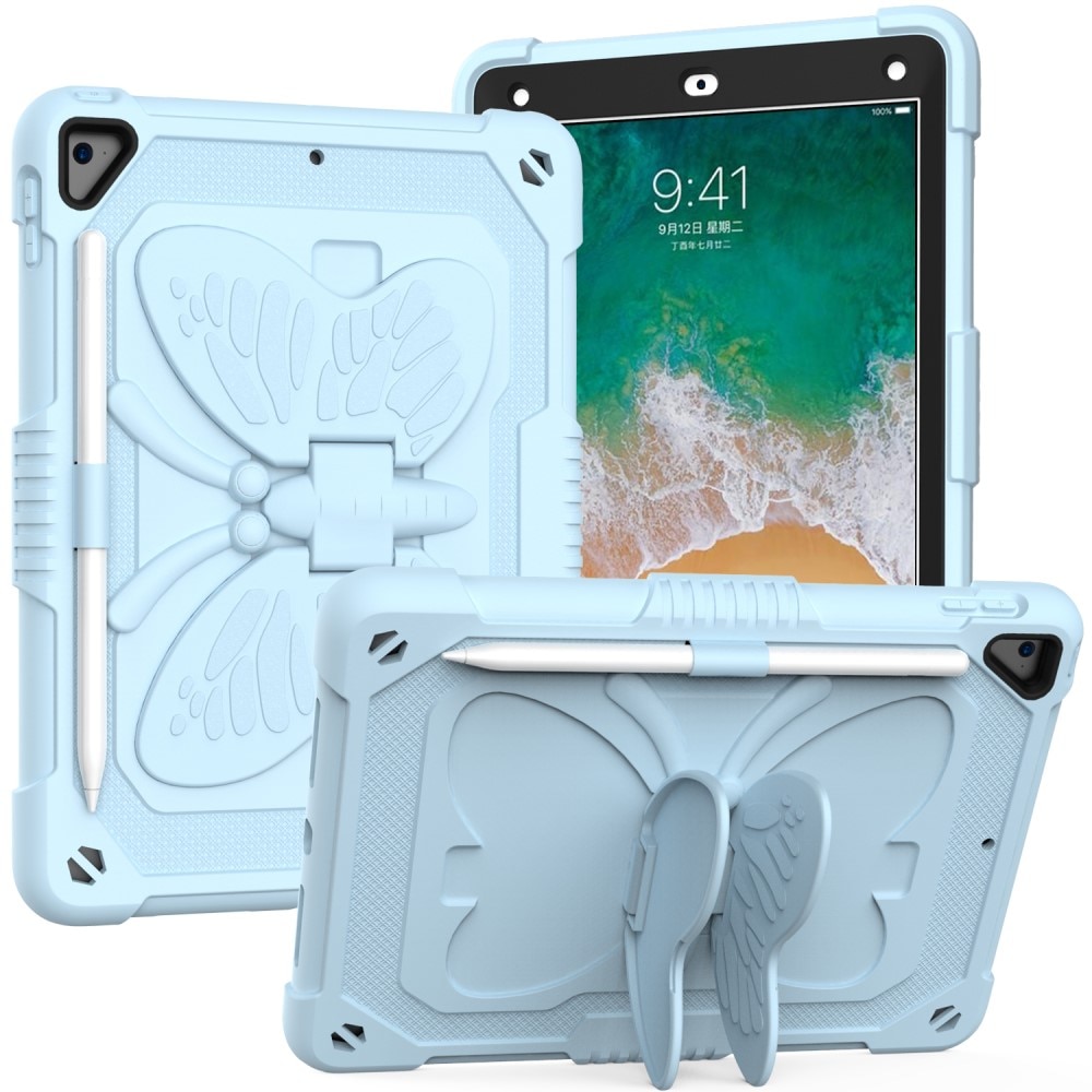 iPad Air 9.7 1st Gen (2013) Schmetterling Hybrid-Hülle mit Schultergurt blau