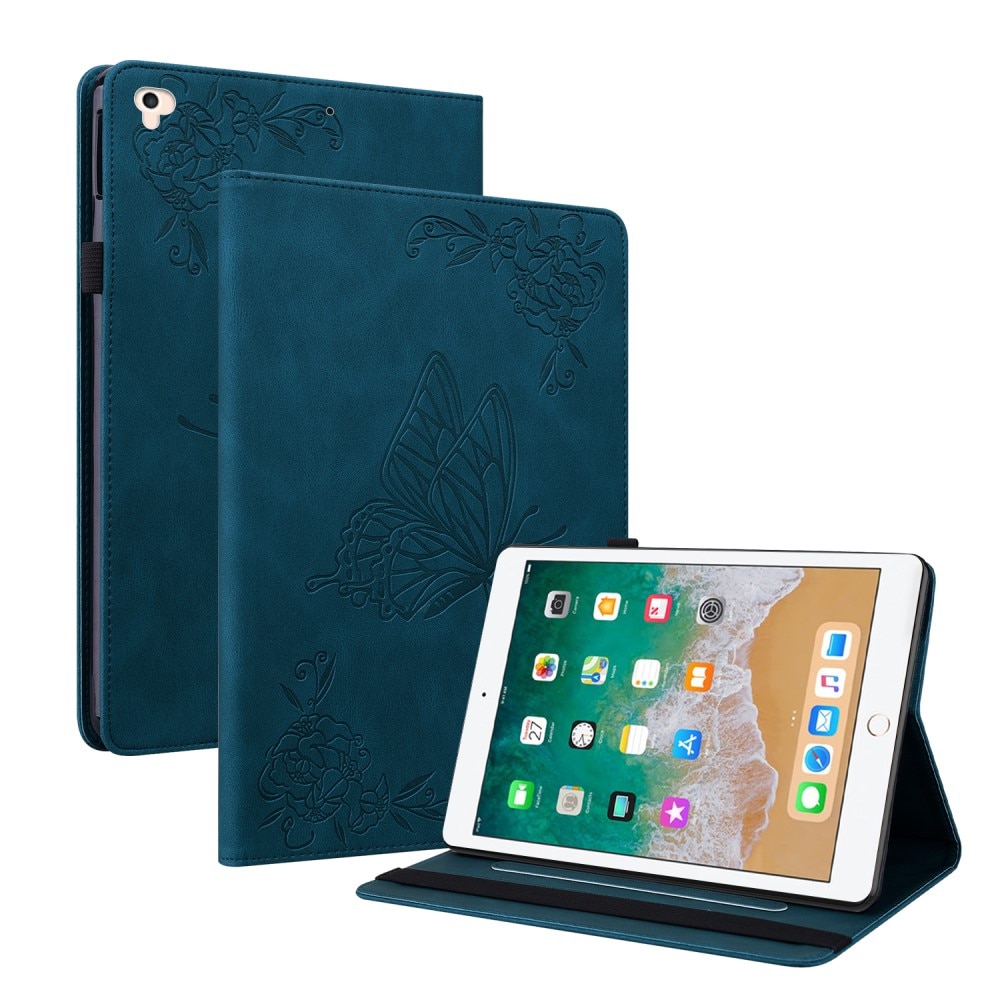 iPad 9.7 6th Gen (2018) Handytasche Schmetterling blau