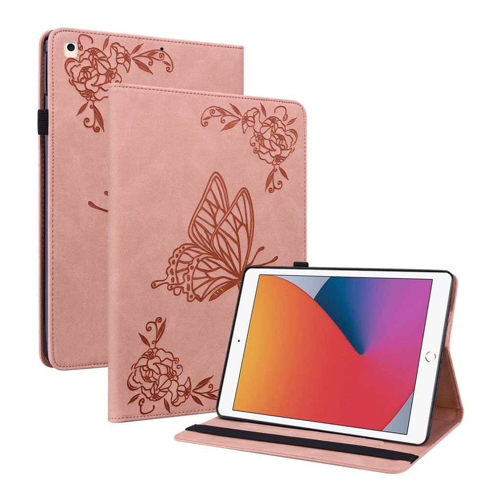 iPad 10.2 7th Gen (2019) Handytasche Schmetterling rosa