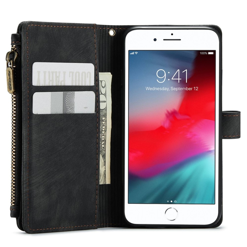 Zipper Portemonnaie-Hülle iPhone 7 schwarz