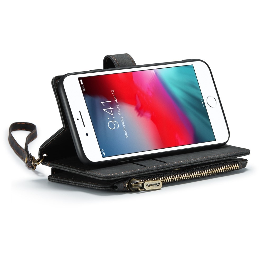 Zipper Portemonnaie-Hülle iPhone SE (2020) schwarz