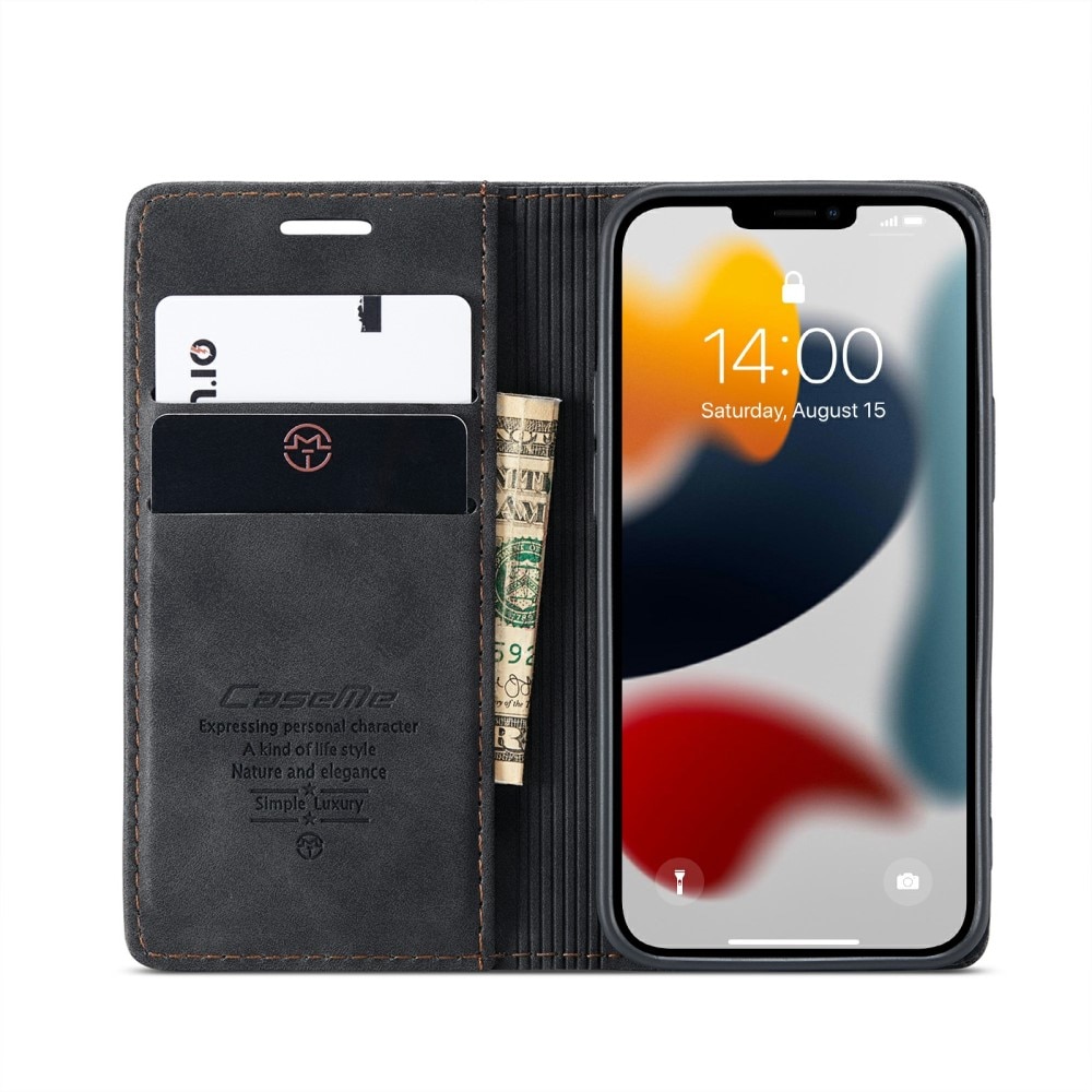 Slim Portemonnaie-Hülle iPhone 13 Schwarz