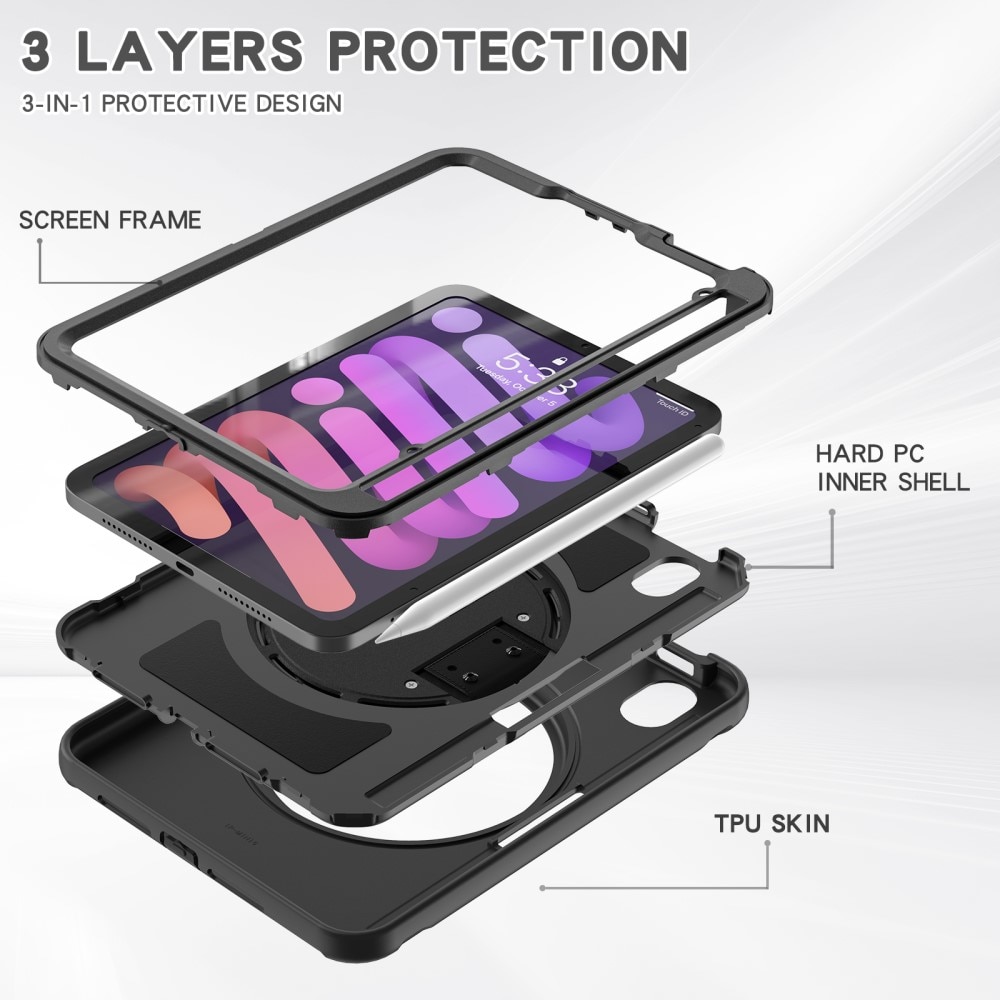 iPad Mini 6th Gen (2021) Stoßfeste Hybrid-Hülle schwarz