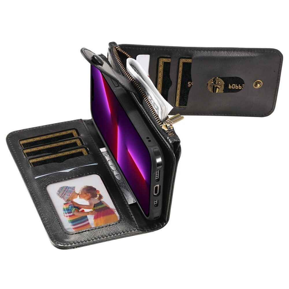 iPhone 13 Pro Magnet Leather Multi-Wallet schwarz