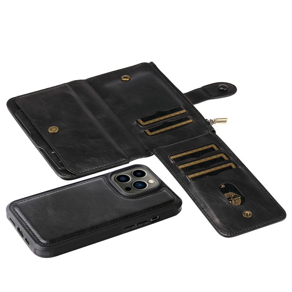 iPhone 13 Pro Magnet Leather Multi-Wallet schwarz