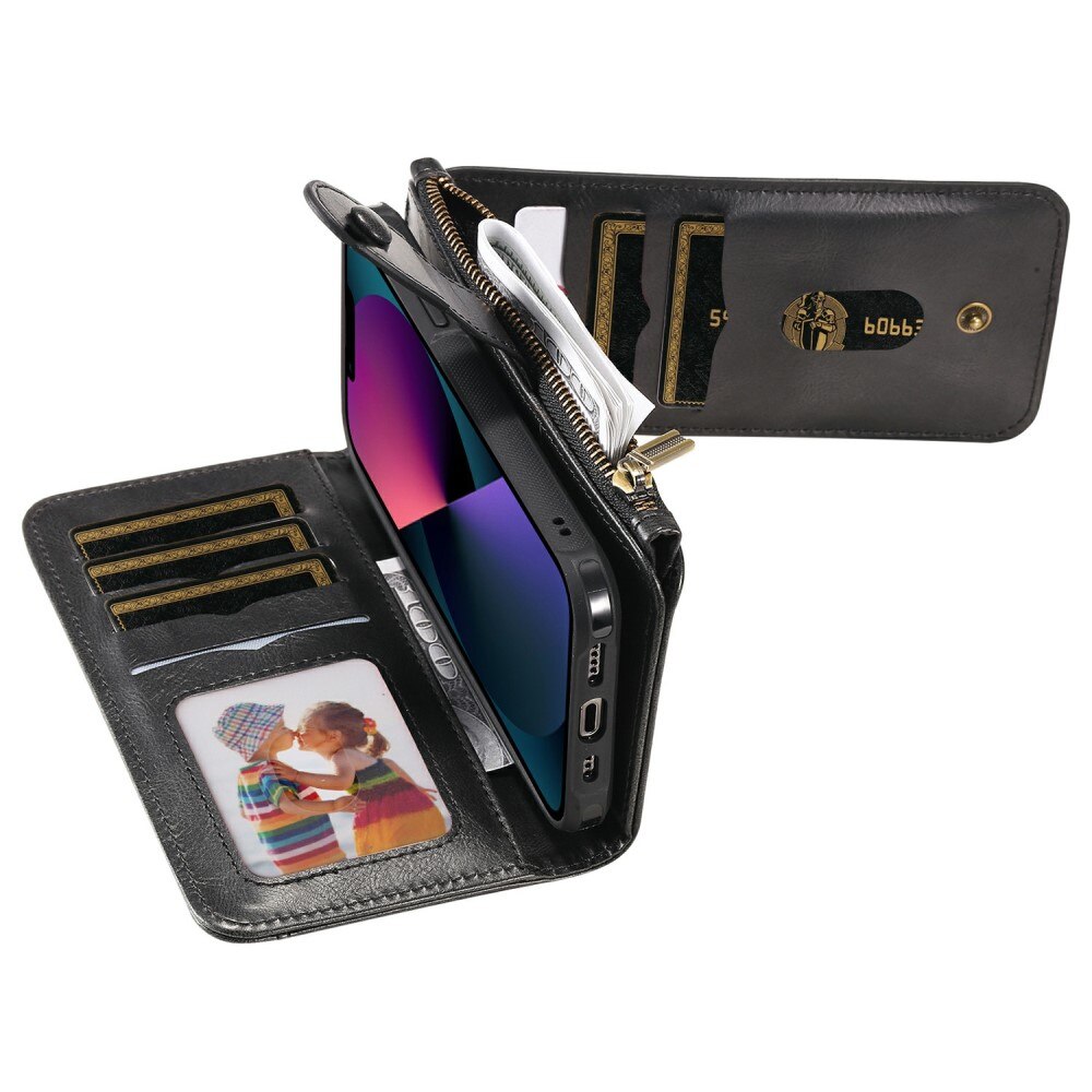 iPhone 13 Magnet Leather Multi-Wallet schwarz