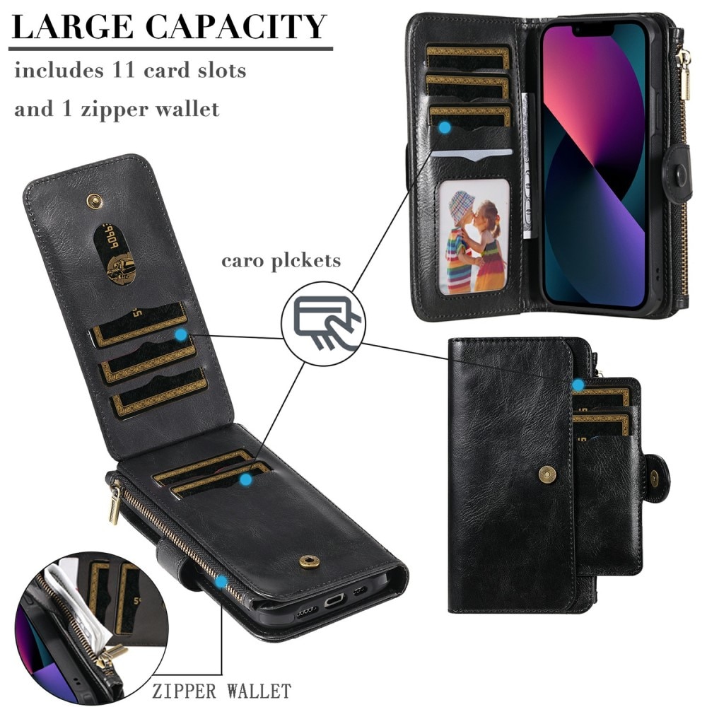 iPhone 13 Magnet Leather Multi-Wallet schwarz