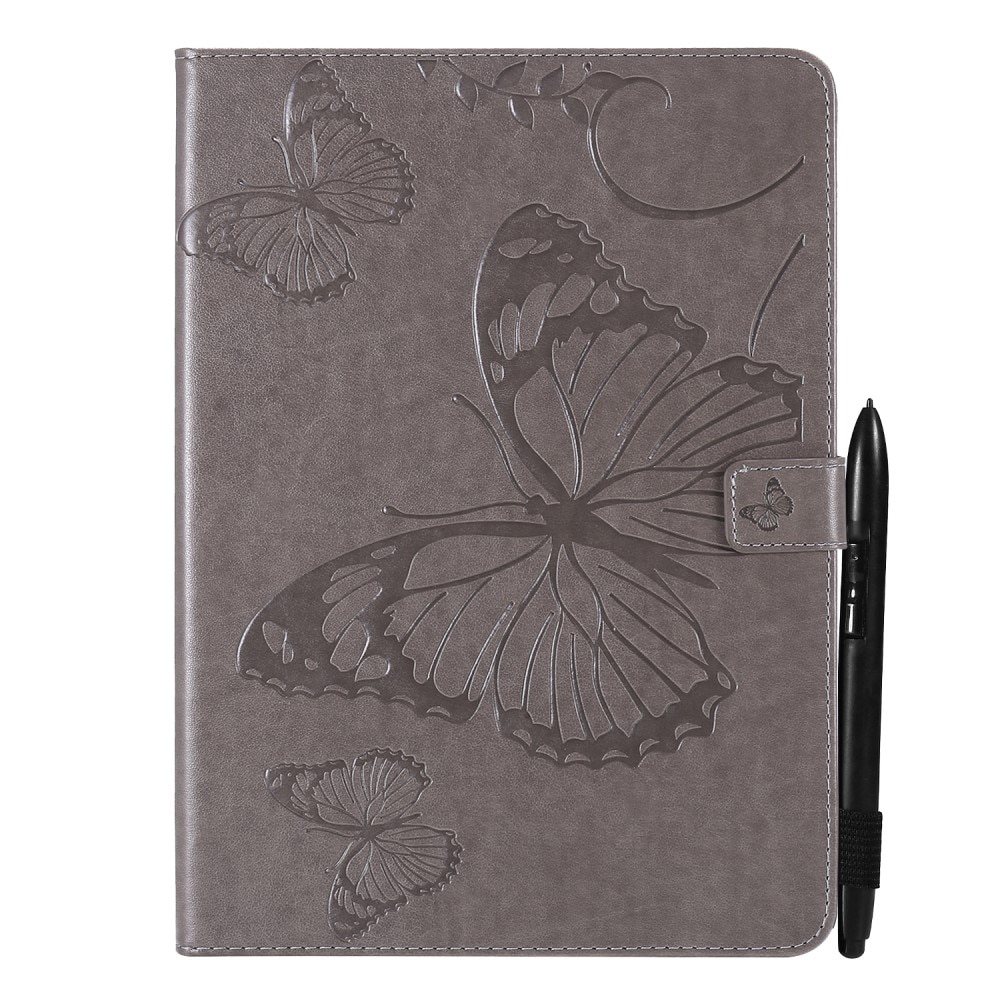 Apple iPad Mini 7th Gen (2024) Handytasche Schmetterling Grau