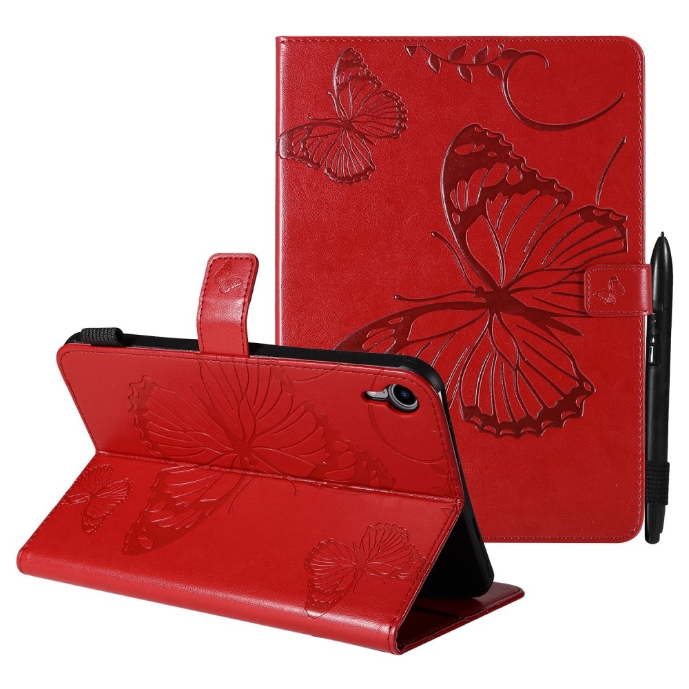 iPad Mini 6 2021 Handytasche Schmetterling Rot