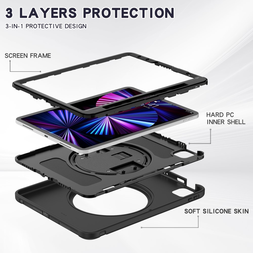 iPad Pro 11 3rd Gen (2021) Stoßfeste Hybrid-Hülle schwarz