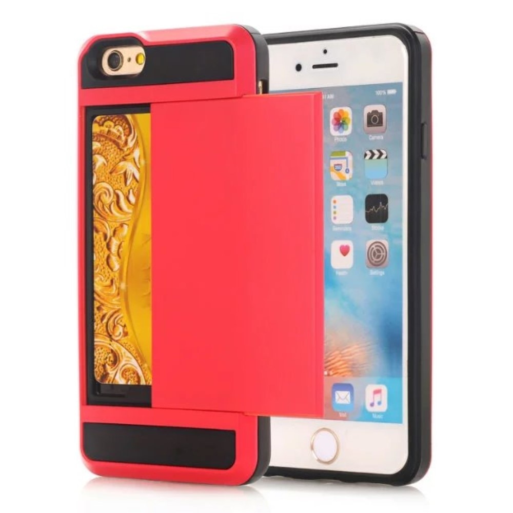 iPhone 7/8/SE Handyhülle mit Kartenhalter rot