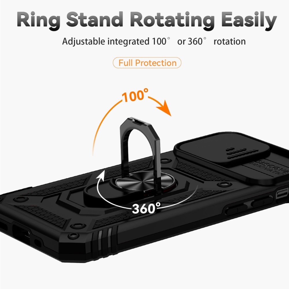 iPhone 13 Pro Hybrid-Hülle Ring + Kameraschutz Schwarz