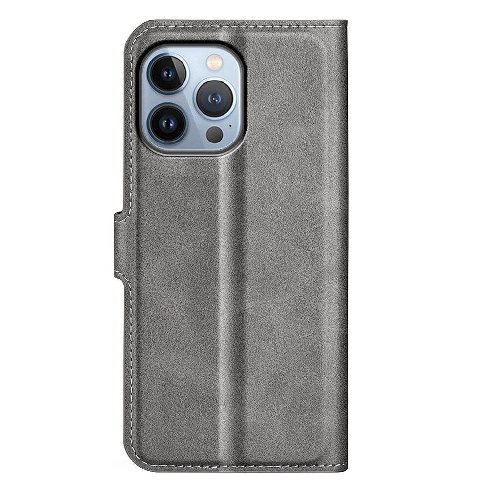 iPhone 14 Pro Max Leather Wallet Grey