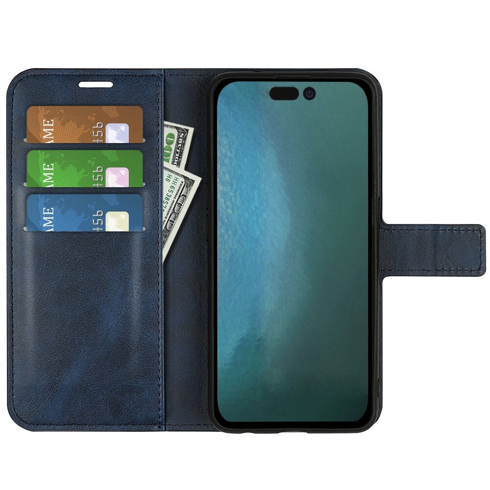 iPhone 14 Pro Max Leather Wallet Blue