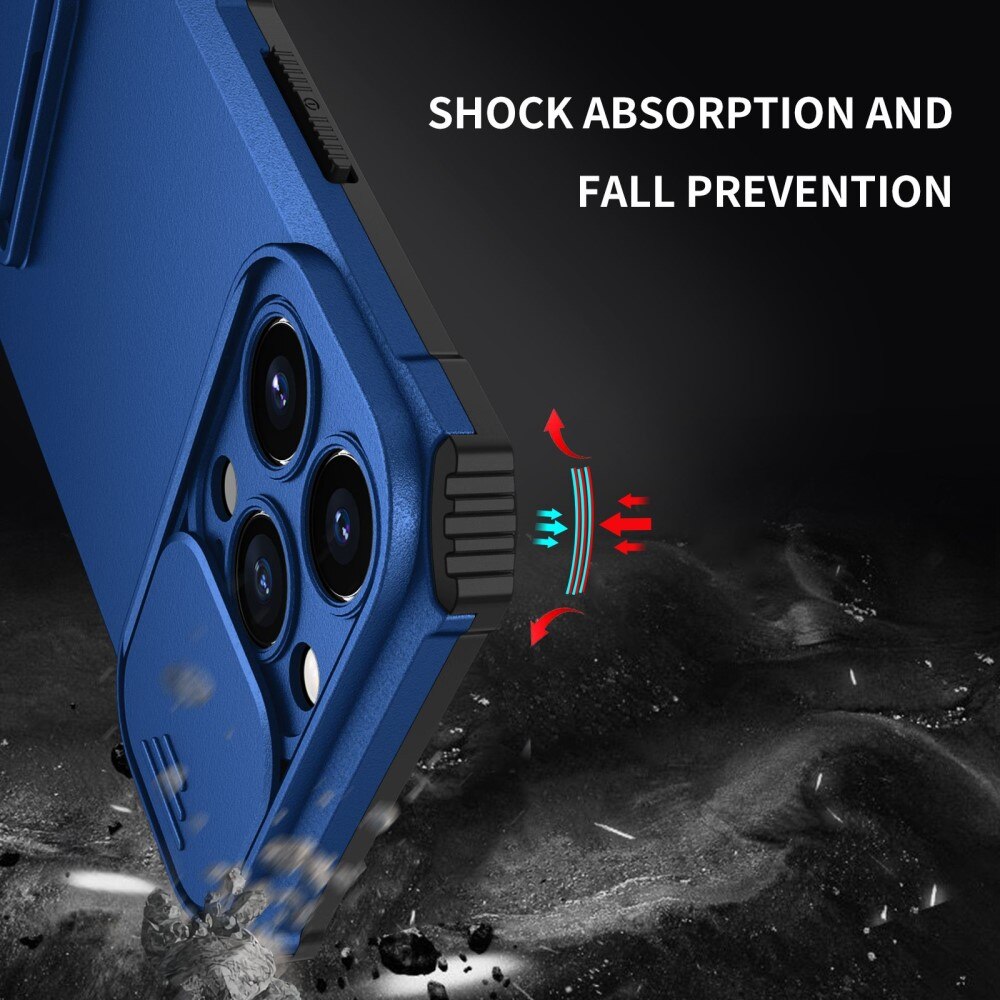 Apple iPhone 13 Pro Kickstand Handyhülle mit Kameraabdeckung Blau